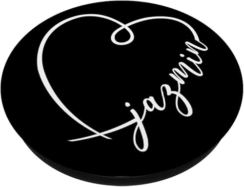 Miniatura 2 de Jazmin Name Minimalistic Heart Calligraphy Pretty Drawing PopSockets intercambiables PopGrip
