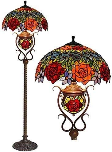 Folding portable vanity mirror, LED intelligent Modern Floor Lamp Room Light Two-tone Rose Floor Lamp 18 Inch Tiffany Style Stained Glass Torchiere Floor Lamp European Vintage Warm Romantic Tal Suit