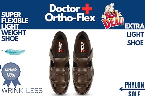 Image of Men's Orthopedic Roman Sandals | Soft Cushion Footbed | Lightweight Comfortable Anti-Skid Durable Sole | Open Toe Casual Formal Sandals for Men DASH-01