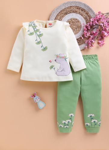 Image of LuvLap Baby Girls Regular Fit 100% Cotton Half Sleeves Girls Top CoSet Pack of 3