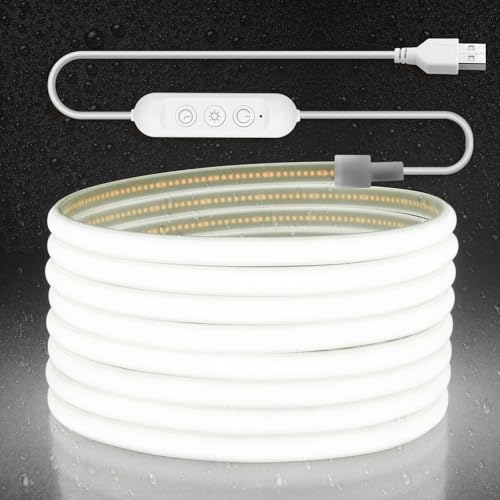 Tira de LED COB 5V Blanco Frío IP67 5 m con Dimmer y Cable USB miniatura 1