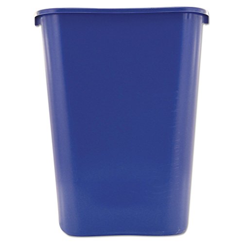 Image of Rubbermaid Commercial Products Deskside Recycling Can, 10.25-Gallon /41-Quart, Blue Recycling Symbol, Plastic, for Bedroom /Bathroom /Office /Under Desk /Sink, Pack of 12