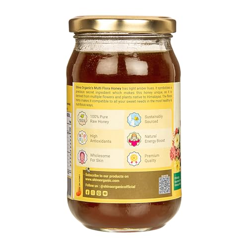 Image of Shiva Organic Raw Multi Flora Honey 1kg | 100% Pure NMR Tested | Raw and Unprocessed