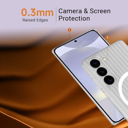 Image of AIBEX Protective Back Case Cover Compatible for Samsung S24| Camera & Body Protection| Shockproof,Scratch Resistant| Mag-Saf Wireless Charging Support - White