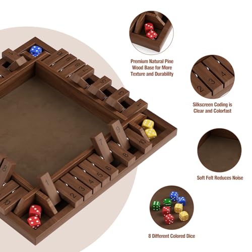 Juego Shut The Box de madera para 1 a 4 jugadores miniatura 4