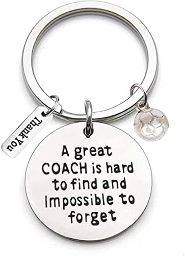 Llavero de acero inoxidable con grabado «A Great Coach is Hard to...