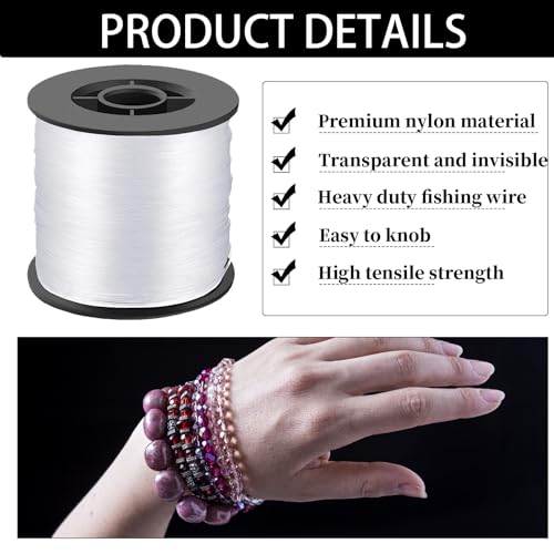 BLMHTWO 200 Meters Fishing Line, Fish String 0.8mm 57LB Fishing Wire Clear Monofilament Nylon Line Invisible Hanging Wire Thickened Nylon Thread for Hanging Crafts - Image 3