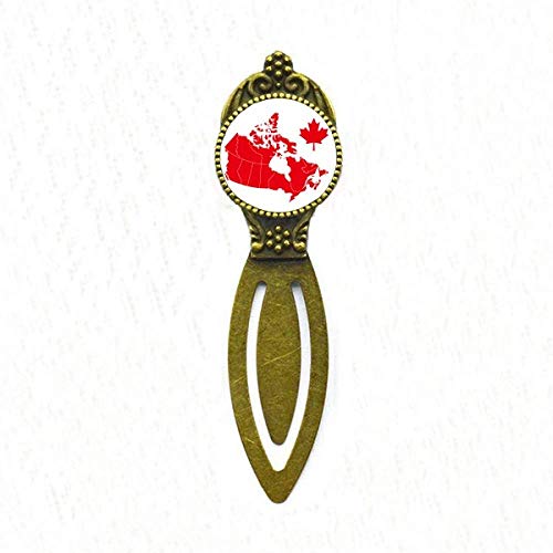 Marque-page Canada feuille érable rouge métal vintage signet de livre