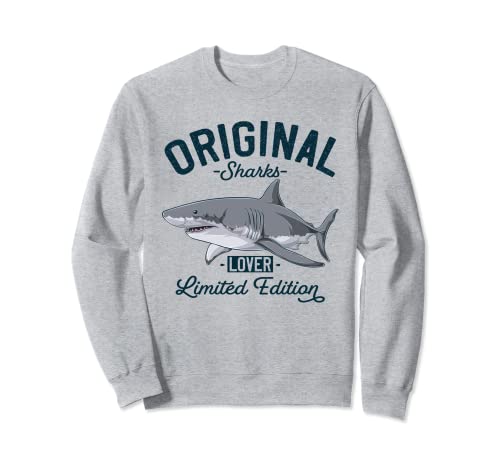 Gran Tiburón Blanco Original Tiburones Amante Vintage Sudadera