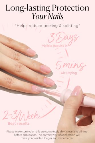 AzureBeauty 18ml Nail Strengthener and Growth, Jelly Pink Ridge Filler - image 6