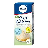 Küchle Bio Backoblaten 40mm | Vegan | Rund mit 40 mm Durchmesser | Zum Backen von Makronen | Innen zart, außen knusprig | 1 x 23g Packung