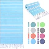 Dolxico Turkish Beach Towel Oversized 39x71 Turkish Cotton Sand Free Quick Dry Towel XL Turkish Towe