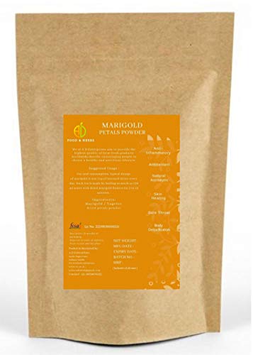 A D Food & Herbs Organic Dried Marigold/Genda Flower Petals Powder (50 Gms)