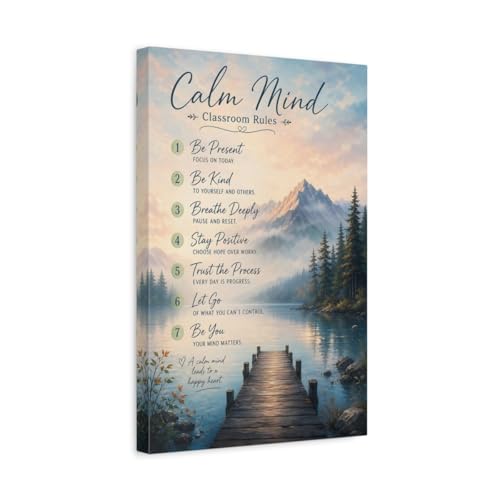 Toile Nature Calm Mind Rules pour calmer le stress des élèves en classe