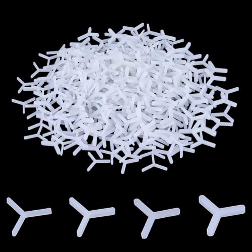 WEBEEDY 800 piezas Cuñas espaciado para azulejos 4 tamaños Cuñas Espaciado plástico para colocar baldosas, Cuñas Espaciado Reutilizable en Y para colocar porcelana (blanco)