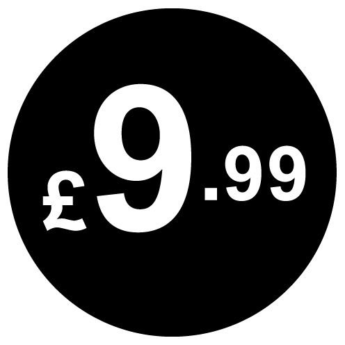 £ Black Price Stickers - 20mm, £9.99, 10000 — image 1