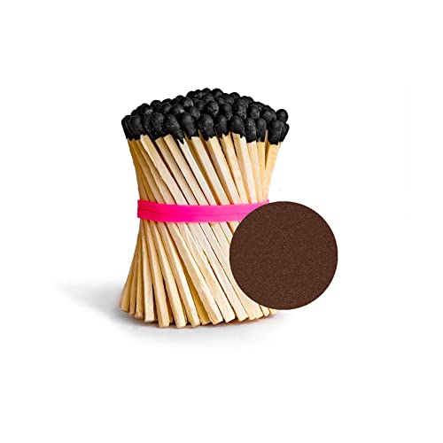3” Bulk Black Tip Matches with 2 Round Striker Papers – Qtys of 140, 280 or 420 Matchsticks - Wholesale Decorative Safety Matches for Candles, Home Décor, Gifts & Events (420, Black)