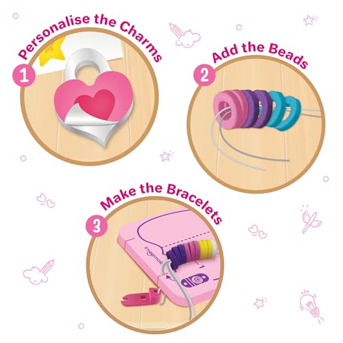 Image of Imagimake Plastic DIY Glam Bands Bracelet & Charms |Create 5 Unique Bracelets | Mess- Free | Art & Craft Kit | Birthday and Return Gifts for Kids Ages 3,4,5,6, Multicolour