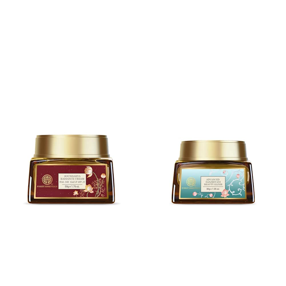Forest Essentials Soundarya Radiance Cream With 24K Gold & SPF25 (2020) 50g & Forest Essentials Sanjeevani Beauty Elixir, 30g-image-8