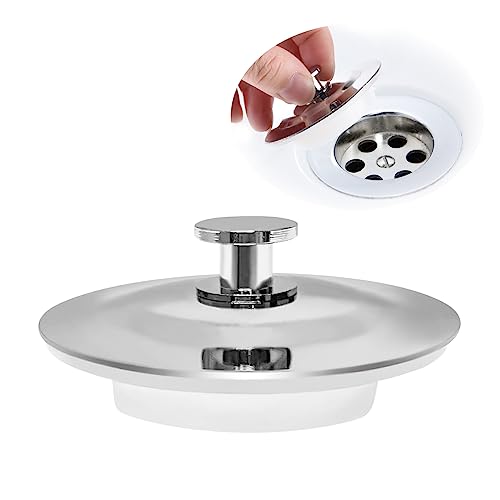 Bouchon de Baignoire Universel, Bouchon Évier Cuisine pour 42-44mm, Bouchon de Vidange de Baignoire en Acier Inoxydable, Prise Facile Bouchon D'évier Salle de...
