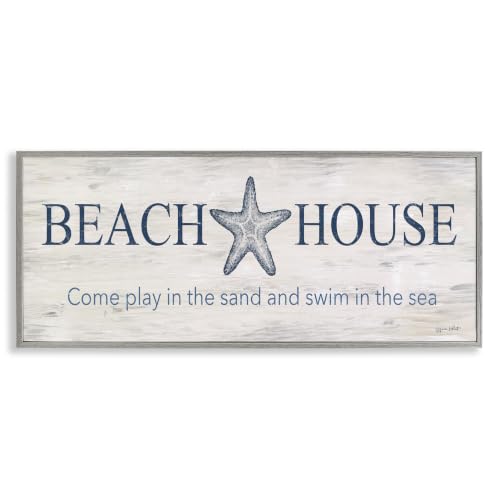 'Beach House Come Play Nautical Phrase'| Framed Giclee Art