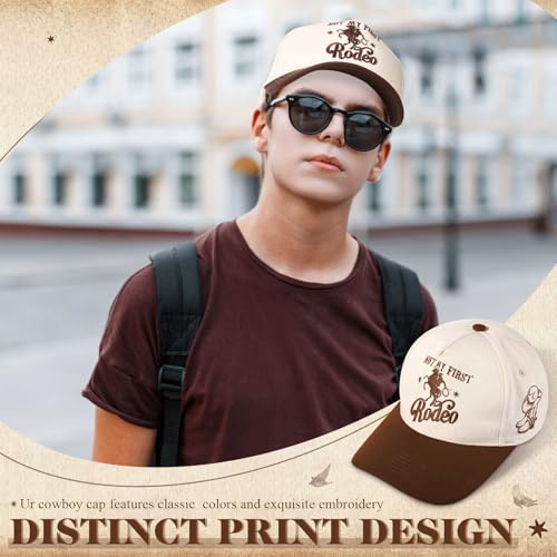 Image of JaGely Two Tone Western Cowboy /Cowgirl Trucker Hat for Women Men Gift Vintage Embroidered Country Baseball Cap
