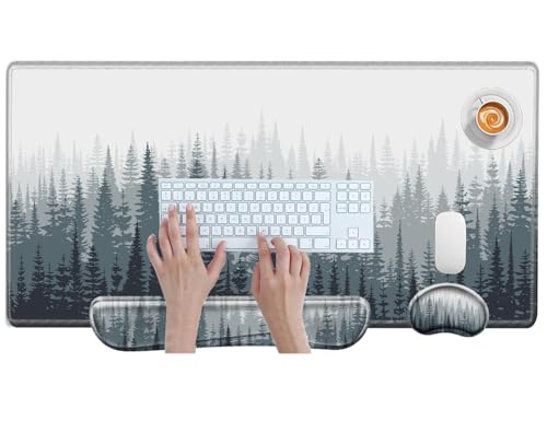 Tapis de souris ergonomique XXL pour le télétravail, tapis de bureau confort 80 x 40 cm