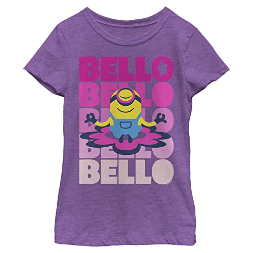 Fifth Sun girls Minions: Rise of Gru Bello Stack Short Sleeve Tee T Shirt, Purple Berry, X-Small US