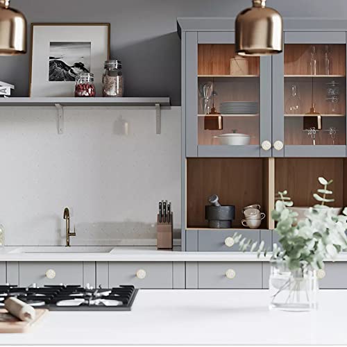 Jasluna 12-Pack Gold Knobs For Dresser Drawers, Brushed Brass Dresser Knobs Pulls, 1-1/4-Inch Knobs For Kitchen Cabinets Hardware Decorative Furniture Knobs #TOP4