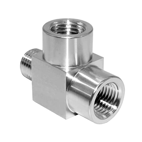 Beduan 304 SS 3/8 NPT Female x 3/8 NPT Female x 3/8 NPT Male Run Tee