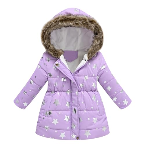 Manteau d'hiver pour enfants veste coupe-vent à capuche imprimés animés 5-6 ans