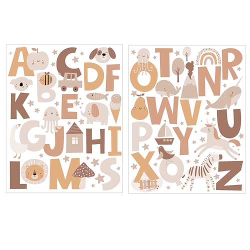 Alphabet Stickers Boho, ABC Wall Decals Kids, Nursery ABC Wall Décor miniatura 6