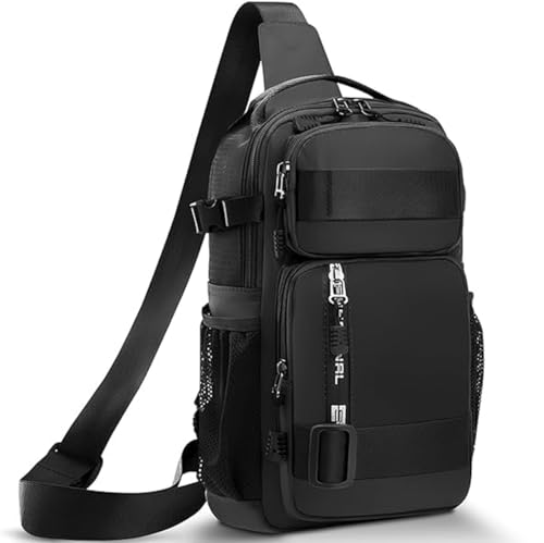 Image of Sling Bag for Men & Women- Crossbody Sling Bag for Travel, Cycling & Hiking | Waterproof Shoulder Bag with Compartment and Zipper Pockets