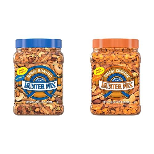 Southern Style Nuts Honey Roasted Hunter Mix, 23 Oz + Southern Style Nuts Cheesy Cheddar Hunter Mix, 20 Oz