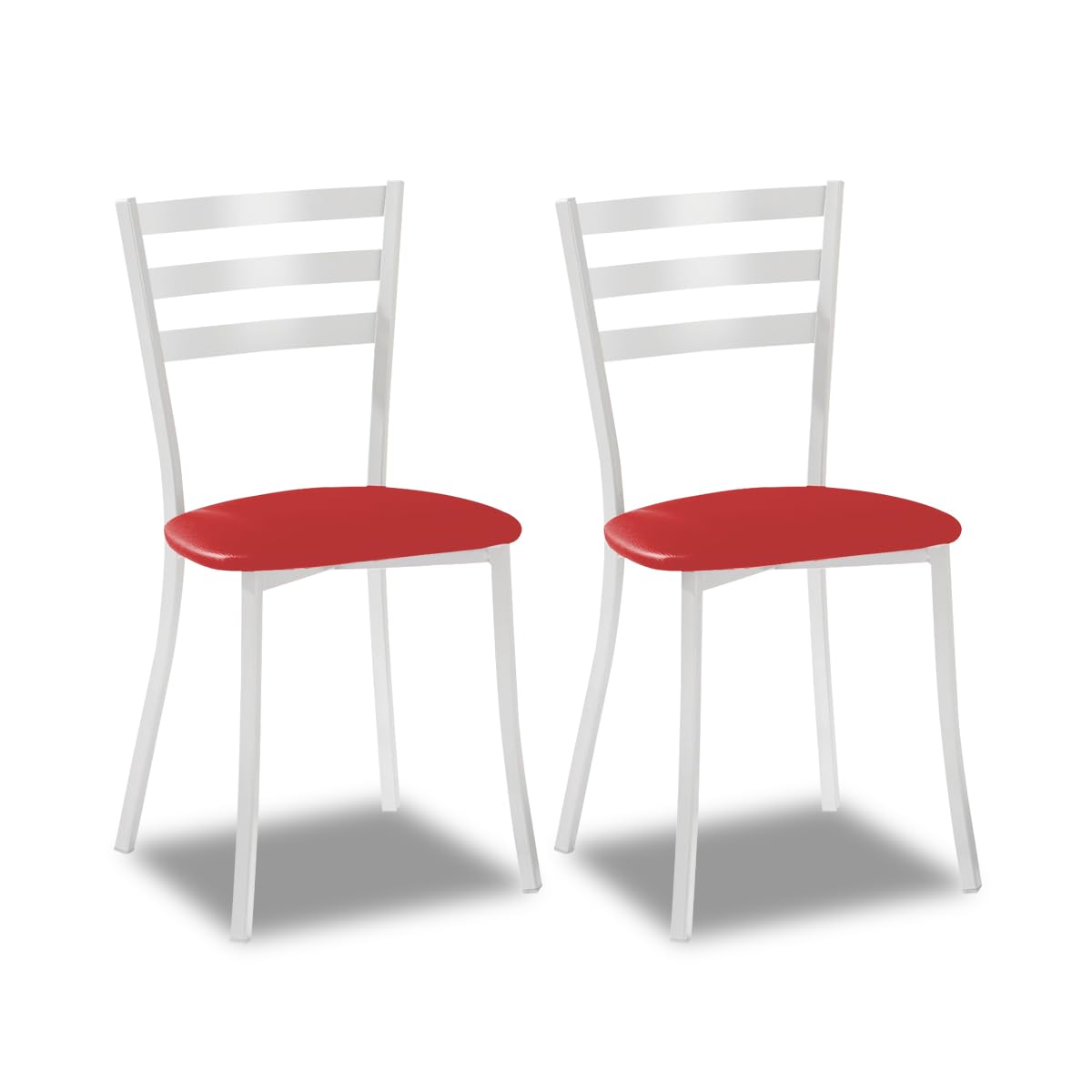 ASTIMESA SCMBLRO Due sedie da cucina, metallo, rosso, altezza della seduta 45 cm