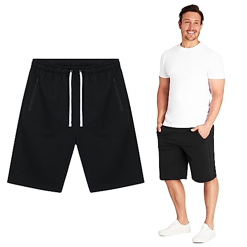 Short Homme Coton Short Bermuda en Molleton avec Poches Bermuda Molletonné Basique Casual Décontracté Vêtement Été Sport Sportswear Homme Tailles M-3XL...