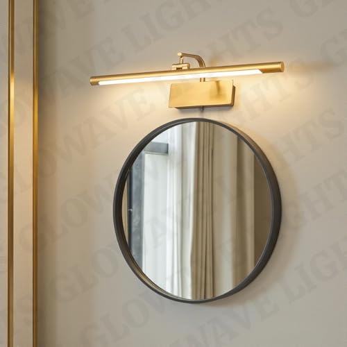 Image of Glowave Classic Metal Golden LED Light with Adjustabe Head Mirror Vanity Bathroom Picture Light - Warm White (375 /GD)