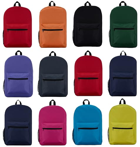 Image of Yacht & Smith 12 Pack Backpack, Bulk 17 inch Lightweight Outdoor Travel Gym Corporate Events Bag