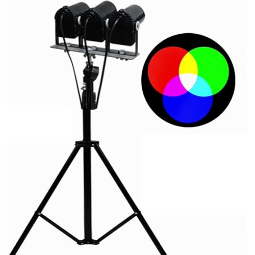 McbeAn 3-Primary Color Light Demonstrator, RGB Three-Primary Color Teaching Demonstration Lamp, 2.1m Retractable Bracket, Light Color Synthesis Experiment Device