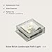 Solar Powered Glass Brick - 6x6 Square, Outdoor Landscape Light, 5 Warm White LED Lights, Built-in Solar Panel, Dusk to Dawn Timer, Garden Walkway Lighting - Rechargeable Battery Included