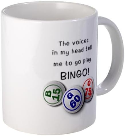 Voces en mi cabeza Bingo Ventilador 11oz taza de café de cerámica taza