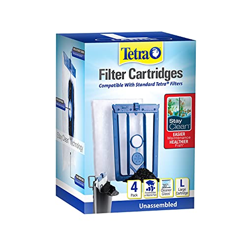 Image of Tetra Whisper Bio-Bag Filter Aquarium Cartridges, Large Filter with Stay Clean Technology, Removes Odors and Discoloration, Easy to Assemble,4 Large Blue Filters