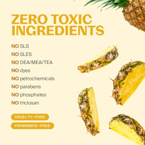 Image of Fuwa3e Pineapple Enzyme Natural Dish Soap Tropical Pineapple Scent - 16.9oz 1 Pack - 99% Plant Based Dish Liquid - Hypoallergenic Dish Soap from Discarded Pineapple Peels