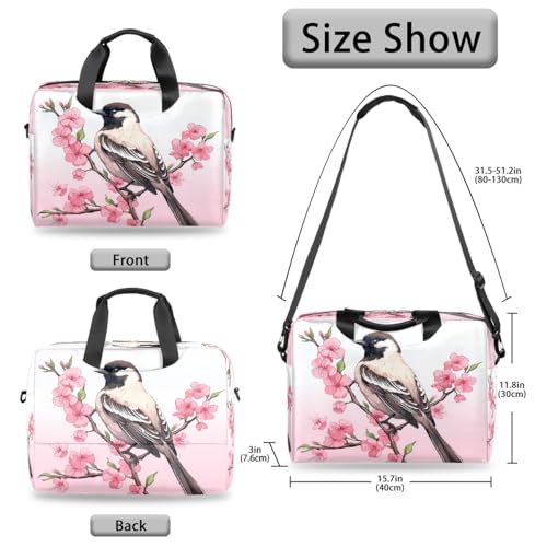 Maletín para laptop con diseño Floral Cherry Blossom rosa miniatura 5
