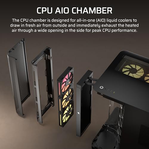 Image of CORSAIR AIR 5400 LX RGB Triple-Chamber Panoramic Mid-Tower PC Case - Black