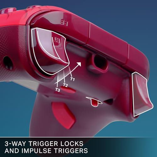 Image of PowerA Advantage Wired Controller for Xbox Series X|S - Red Flame, gamepad, hall effect thumbsticks, gaming controller, USB-C, Works with Xbox One, Officially Licensed