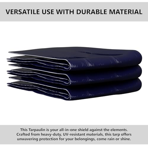 Image of Heart Home Tirpal (6x6 Feet) Waterproof Tarpaulin Sheet | Tharpai | Thadika | Lightweight Premium Tirpal | 120 GSM Tadpatri | Eco-Friendly Tent Tirpal | Blue