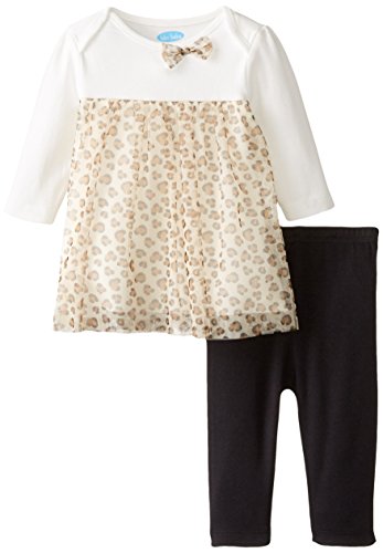 BON BEBE Baby-Girls Newborn Tulle 2 Piece Dress with Legging Set