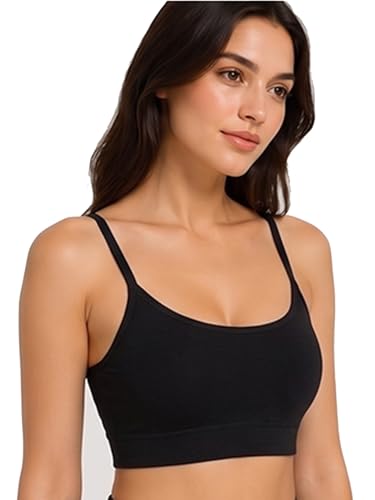 Image of Women Cotton Sports Bra with Removable Pads | Adjustable Straps | Non-Wired Padded Everyday Bra | Comfortable Yoga, Gym, Bra (Size 28 to 34)