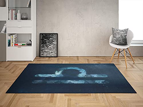 Oedim Alfombra Signo Zodíaco Libra para Habitaciones PVC | 95 x 165 cm | Moqueta PVC | Suelo vinílico | Decoración del Hogar | Suelo Sintasol | Suelo de Protección |
